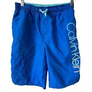 Calvin Klein Swim Shorts Boys Sz Large 12/14 Blue